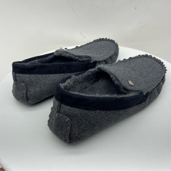 Steve Madden Loafers House Shoes Slippers Faux Fur Slip On Grey Lounge Comfy 10 - Picture 5 of 13